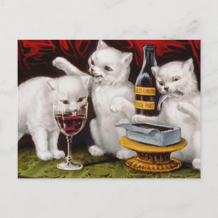 Three Jolly Kittens Holiday Postcard