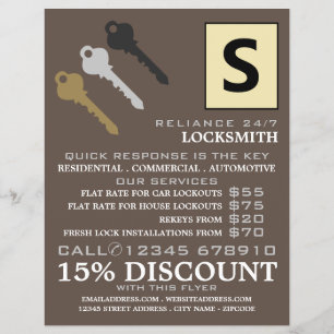 Three Keys & Logo, Locksmith Advertising Flyer