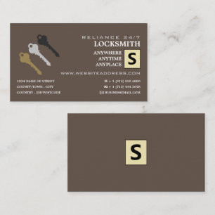 Three Keys & Logo, Locksmith Business Card