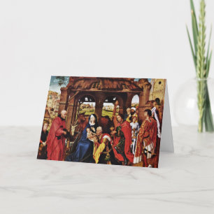 Three King Altar, Middle Panel: Adoration Card
