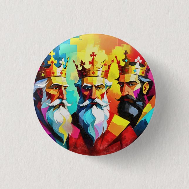 Three Kings 1 Inch Round Button (Front)
