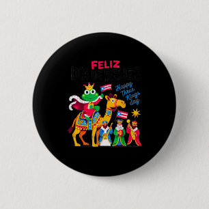 Three Kings Day Puerto Rican &amp; Coqui Frog Bori 2 Inch Round Button