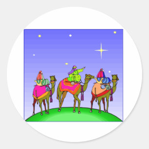 Three Kings Follow Star Classic Round Sticker