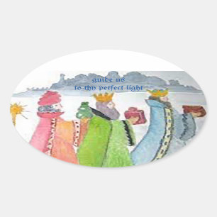 Three Kings Oval Sticker