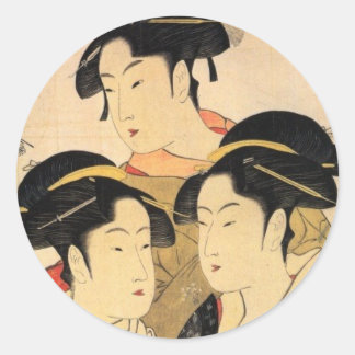 Three Known Beauties Japanese Art Sticker