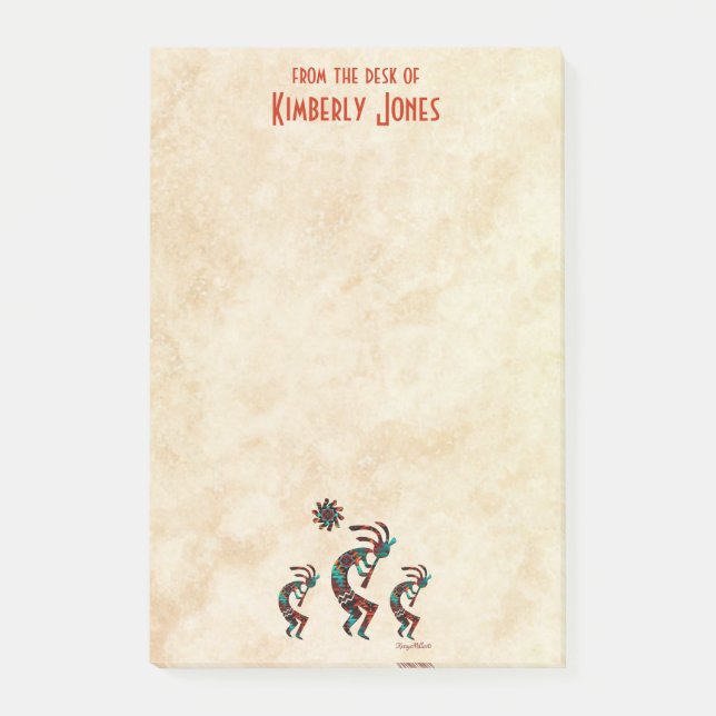 Three Kokopelli Playing The Flute Post-it Notes (Front)