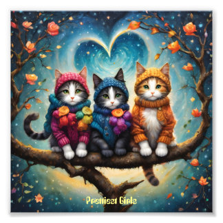 Three Kut and beautiful cats with innocent looks Photo Print