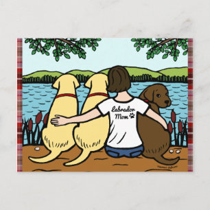 Three Labradors and Mom Postcard