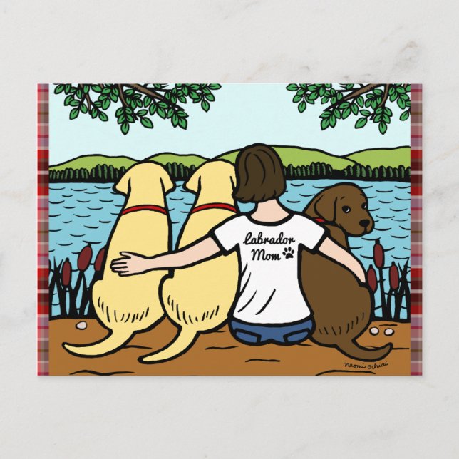 Three Labradors and Mom Postcard (Front)