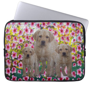 Three Labradors Oil Paint, Laptop Sleeve