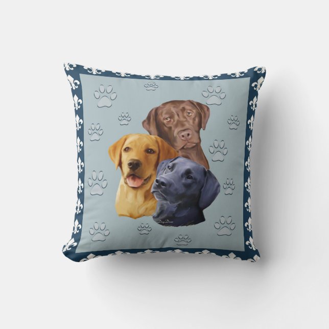 Three Labs Pillow (Front)