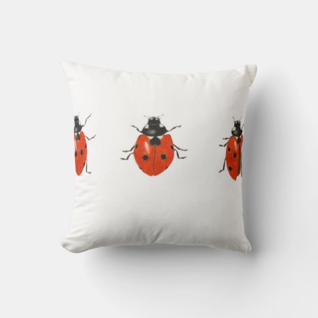 Three ladybirds 2013 throw pillow (Front)