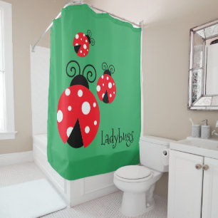 Three Ladybugs Shower Curtain