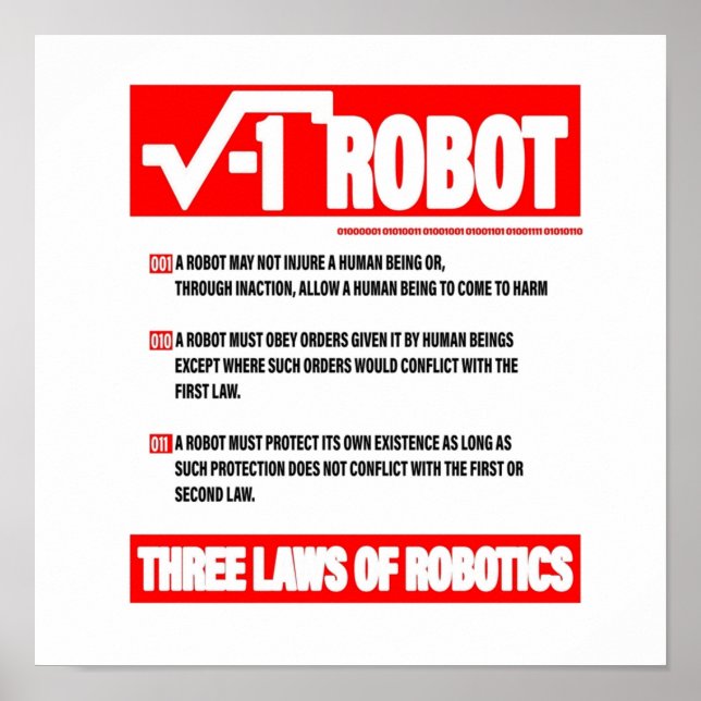 THREE LAWS OF ROBOTICS POSTER (Front)