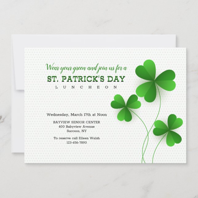 Three Leaf Clovers Invitation (Front)