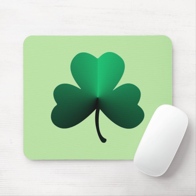 Three Leaf Green Clover Mouse Pad (With Mouse)