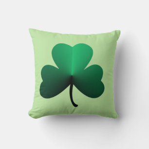 Three Leaf Green Clover Throw Pillow