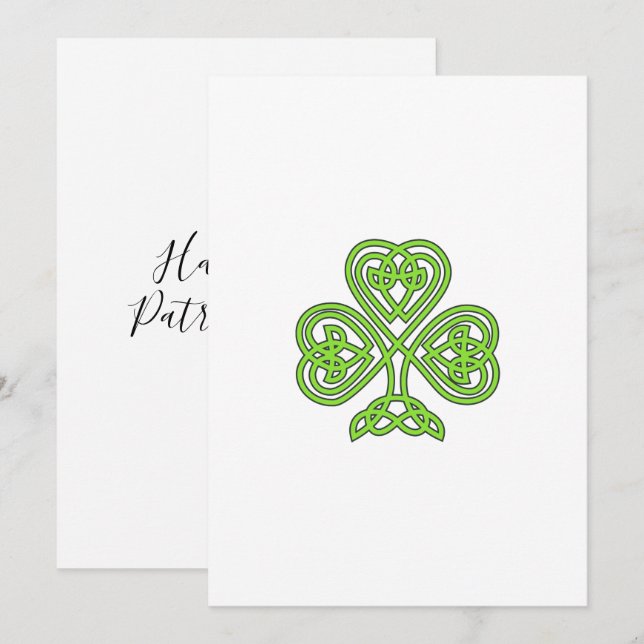 Three Leaf Lucky Irish Happy St Patrick's Day Holiday Card (Front/Back)