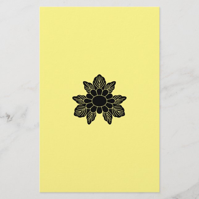 THREE LEAVES OF CHRYSANTHEMUM NOTE STATIONERY (Front)