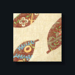 Three Leaves on Linen Texture Background Canvas Print<br><div class="desc">The best things come in threes! Set on a linen background these leaves look like they are floating toward the ground in an autumnal tumble. Catch them and place them on your wall today!</div>