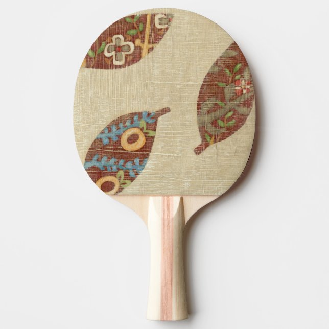 Three Leaves on Linen Texture Background Ping Pong Paddle (Front)