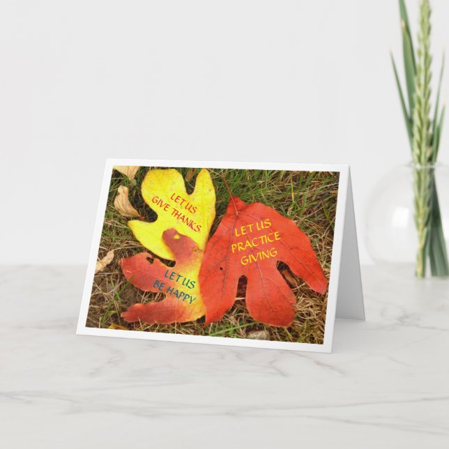 THREE LEAVES WITH THANKSGIVING SENTIMENT HOLIDAY C (Front)