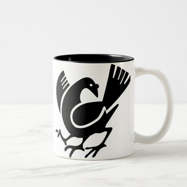 Three Legged Crow Two-Tone Coffee Mug (Right)