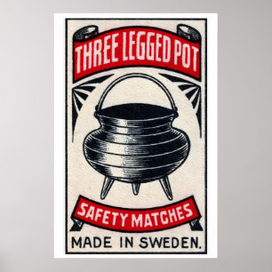 Three Legged Pot - Matchbox Print - Aesthetic Wall