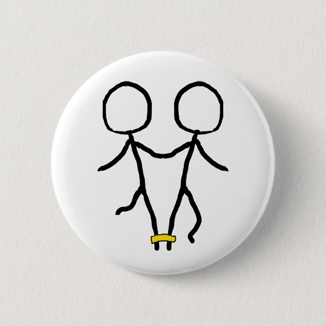 Three Legged Race 2 Inch Round Button (Front)