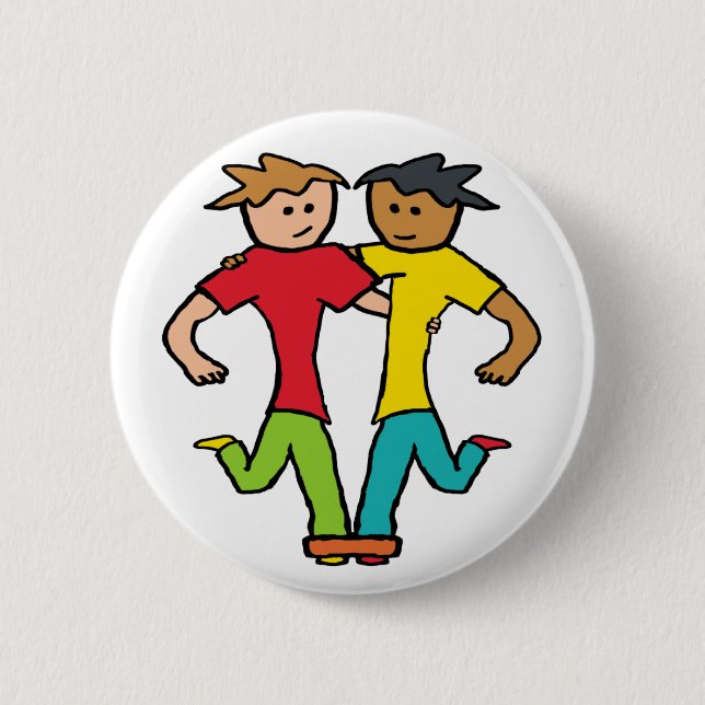 Three Legged Race 2 Inch Round Button (Front)