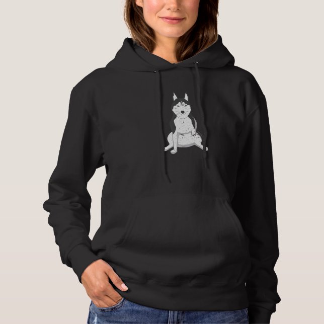 Three Legged Tripod Husky Cool Special Needs Dog Hoodie (Front)