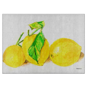 three lemons cutting board