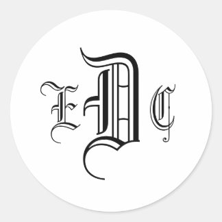 Three Letter Monogram Black & White Envelope Seal