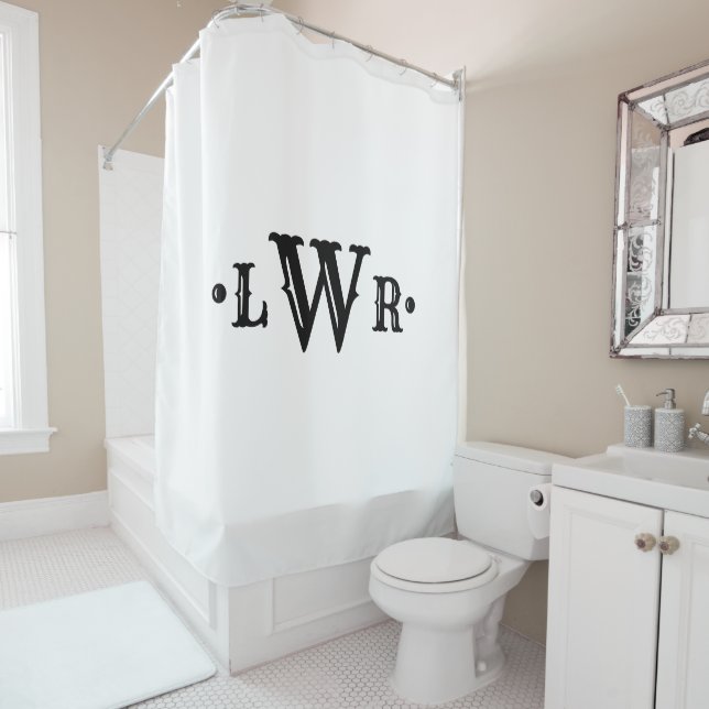 Three Letter Monogram Custom Elegant Black & White (In Situ)