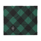 Three Letter Monogram Green Buffalo Check