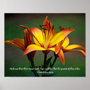 Three Lilies Scripture Photographic Art Print