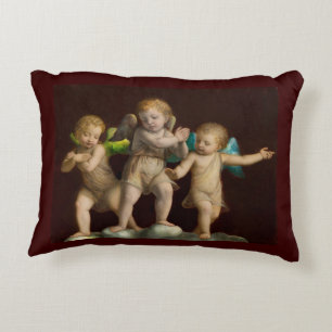 Three Little Cherubs or Angels Decorative Pillow