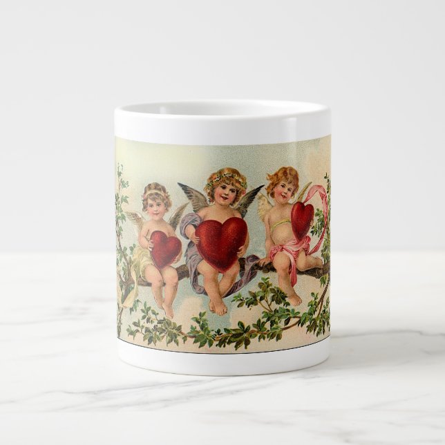 Three Little Cupids Large Coffee Mug (Front)