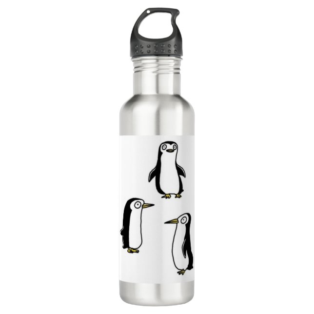 three little cute penguin 710 ml water bottle (Front)