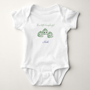Three Little Dumplings, Personalized Triplets Baby Bodysuit