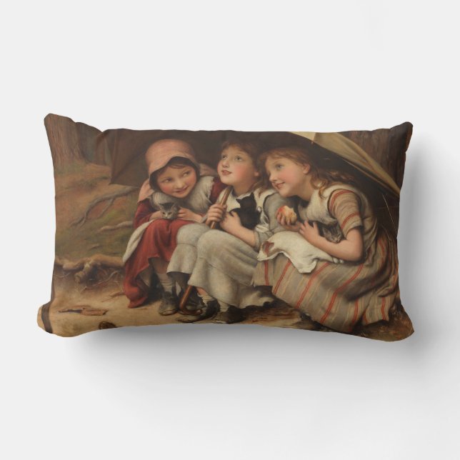 Three Little Kittens (by Joseph Clark) Lumbar Pillow (Front)