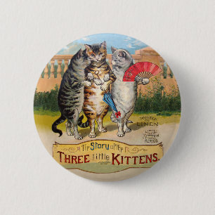 Three Little Kittens Mother Goose Illustration 2 Inch Round Button