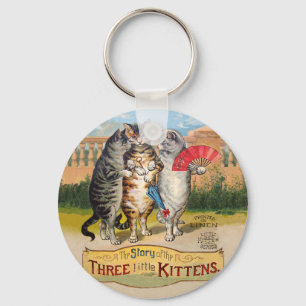 Three Little Kittens Mother Goose Illustration Keychain