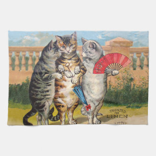 Three Little Kittens Mother Goose Illustration Kitchen Towel