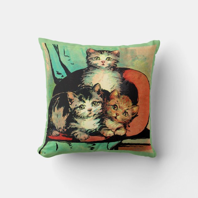 three little kittens throw pillow (Front)