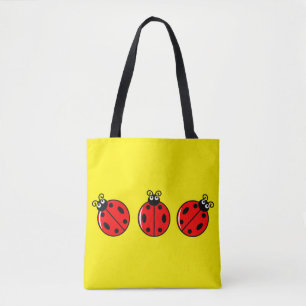 Three Little Ladybugs - All-Over-Print Tote Bag, M Bag