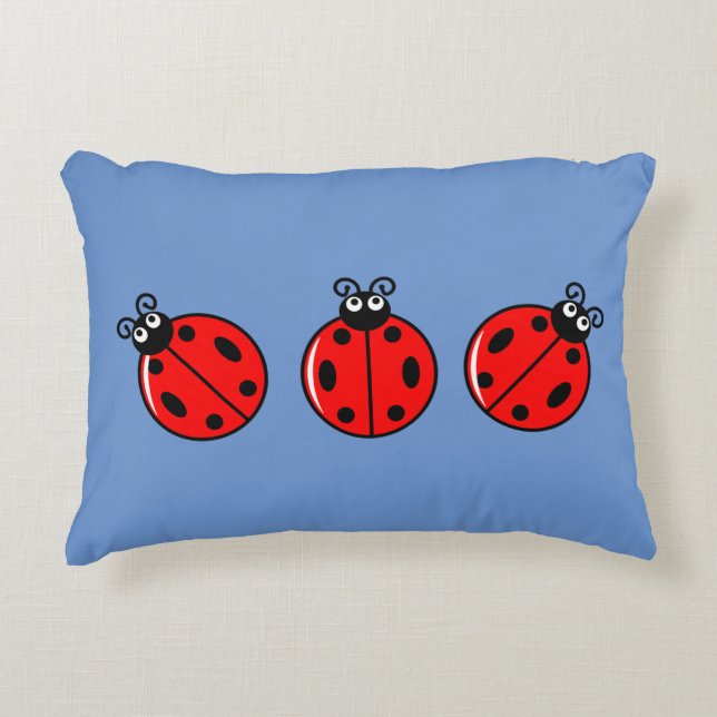 Three Little Ladybugs - Brushed Polyester Accent Pillow (Front)