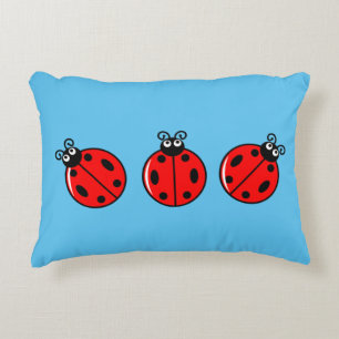 Three Little Ladybugs - Brushed Polyester Accent Pillow