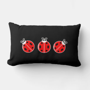 Three Little Ladybugs - Lumbar Pillow 13" x 21"