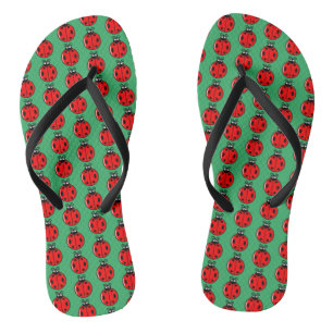 Three Little Ladybugs - Pair of Flip Flops